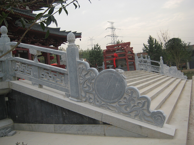 寺廟臺(tái)階石欄桿(圖1)